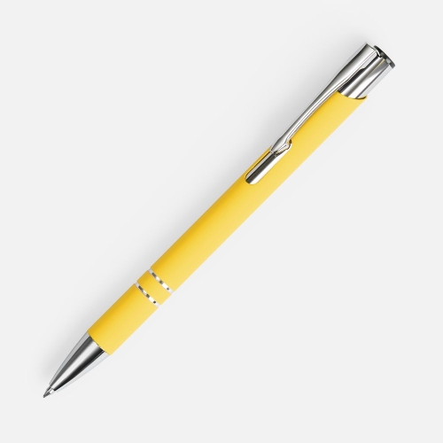 Ручка шариковая Keskus Soft Touch, желтая