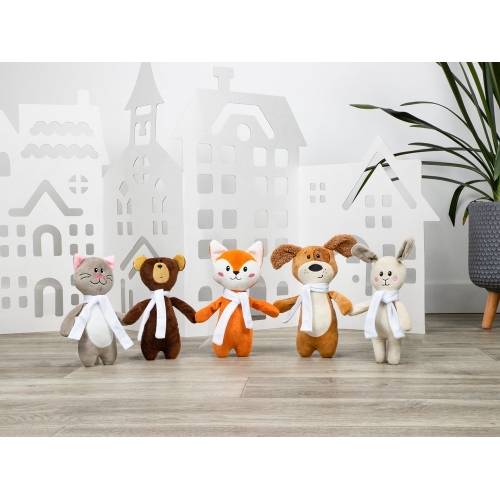 Мягкая игрушка Beastie Toys, собачка с белым шарфом