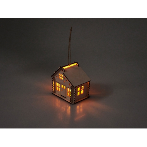 Деревянная подвеска на елку с подсветкой «Lumihut»
