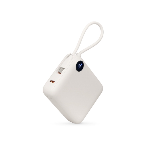 Внешний аккумулятор со встроенным кабелем «Liri», QC/PD, 10000 мАч
