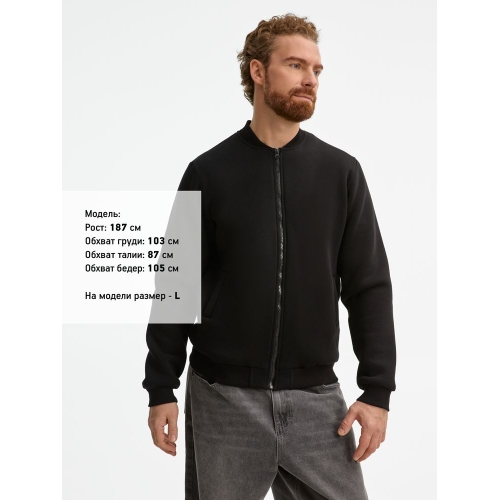 Бомбер унисекс Estado, черный