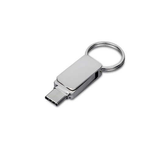 USB 2.0- флешка «Mercury» на 64 Гб с поворотным механизмом и дополнительным разъемом Type-C