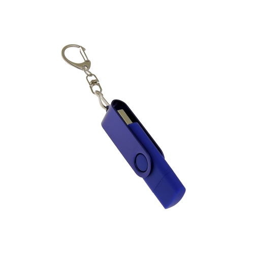 USB 2.0- флешка на 64 Гб с поворотным механизмом и дополнительным разъемом Type-C