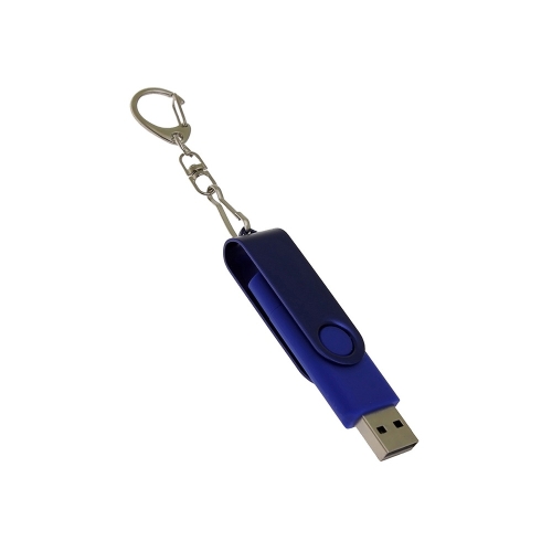 USB 2.0- флешка на 64 Гб с поворотным механизмом и дополнительным разъемом Type-C