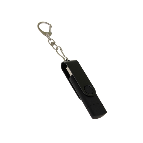 USB 3.0- флешка на 32 Гб с поворотным механизмом и дополнительным разъемом Type-C