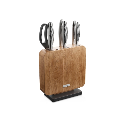 Набор из 5 кухонных ножей, ножниц и блока для ножей «VERA»