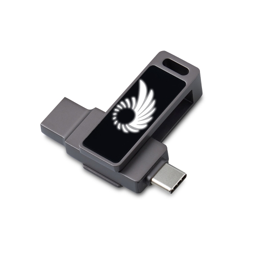 USB3.0/ Type-C флешка 2в1 на 32 ГБ «Спинлайт» с подсветкой