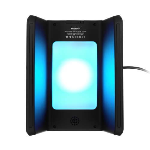 Зарядная станция с часами 15W Флейм (Flame), черная