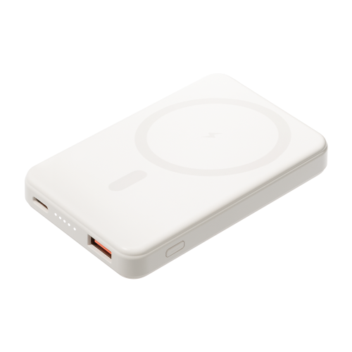 Внешний аккумулятор Ларго PD (Largo PD) 5000mAh с функцией беспроводной зарядки 15W, белый