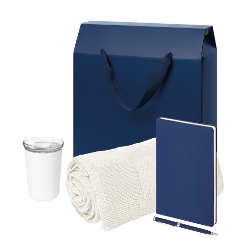 Подарочный набор Велком Пак Спарк (Welcome Pack Spark), черный (термокружка,ежедневник, ручка, плед, коробка-пакет) — вариант цвета
