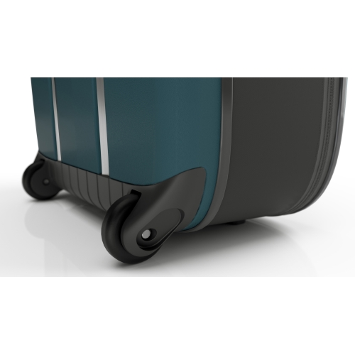 Чемодан складной Rollink Vega II 55x40x20 см, 2 колеса, сине-зеленый