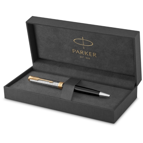 Parker Sonnet Premium - Metal Black GT, шариковая ручка, M