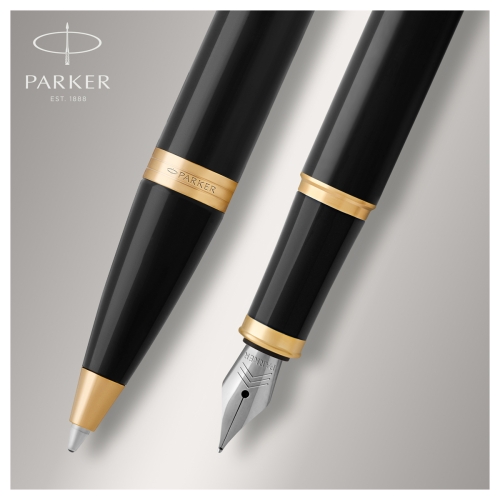 Parker Набор подарочный IM Black GT шар. ручка, 1,0мм + ручка перьевая, 1,0мм