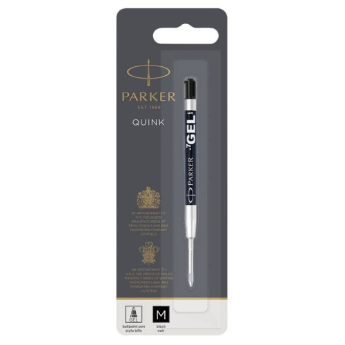 Parker Стержень для шариковой ручки (гелевый), M, черный (в блистере)