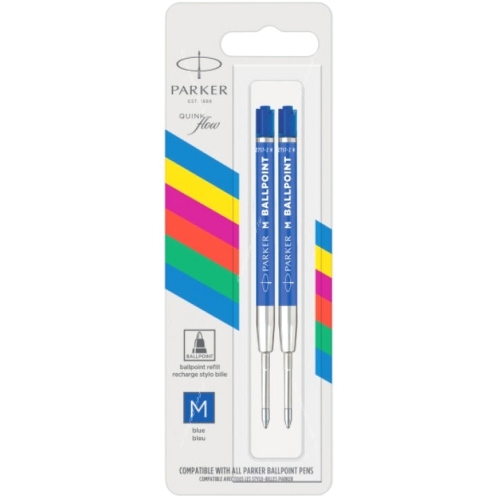 Parker стержень для шариковой ручки QuinkFlow Basic Z09 (CW2166544), M, 1мм, синий, блистер (2шт)