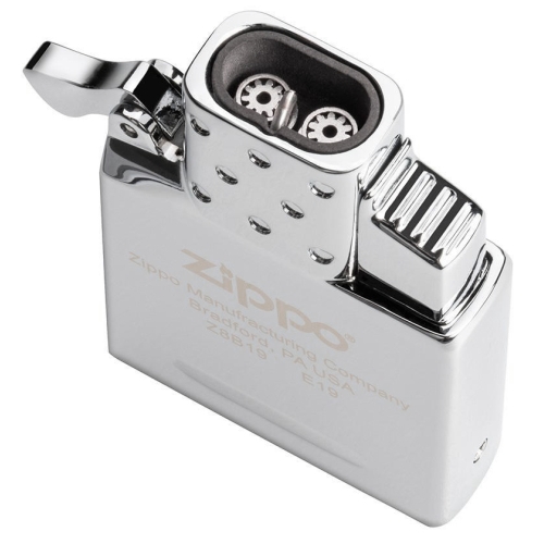 Газовый вставной блок для широкой зажигалки Zippo, двойное пламя, нержавеющая сталь