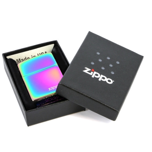 Зажигалка Spectrum Zippo Logo с покрытием Spectrum, латунь/сталь, разноцветная, глянцевая