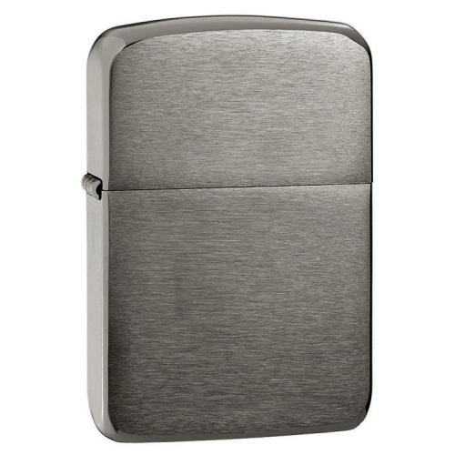 Зажигалка Zippo (1941Replica) с покрытием Black Ice, латунь/сталь, чёрная, глянцевая, 36x12