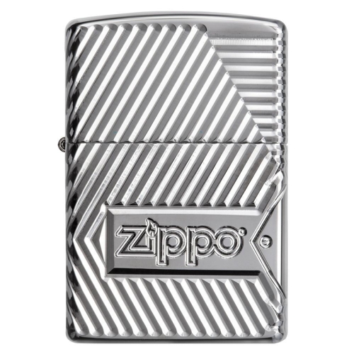 Зажигалка Zippo Armor с покрытием High Polish Chrome, латунь/сталь, серебристая, 36x12x56 мм