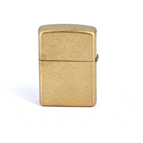 Зажигалка Zippo Armor, с покрытием Tumbled Brass, латунь/сталь, золотистая, матовая, 36x12x56 мм