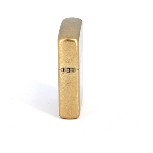 Зажигалка Zippo Armor, с покрытием Tumbled Brass, латунь/сталь, золотистая, матовая, 36x12x56 мм