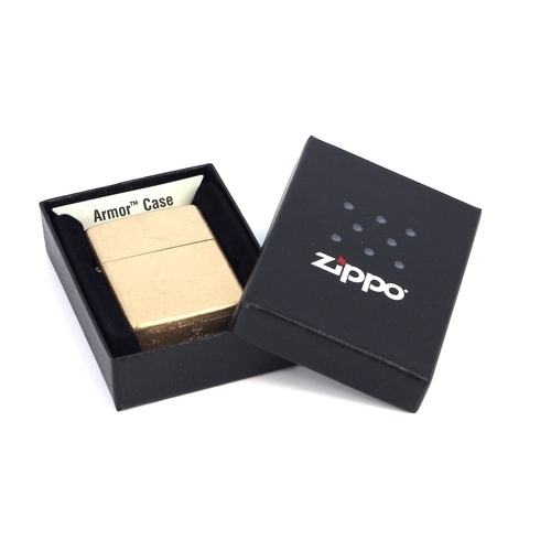 Зажигалка Zippo Armor, с покрытием Tumbled Brass, латунь/сталь, золотистая, матовая, 36x12x56 мм