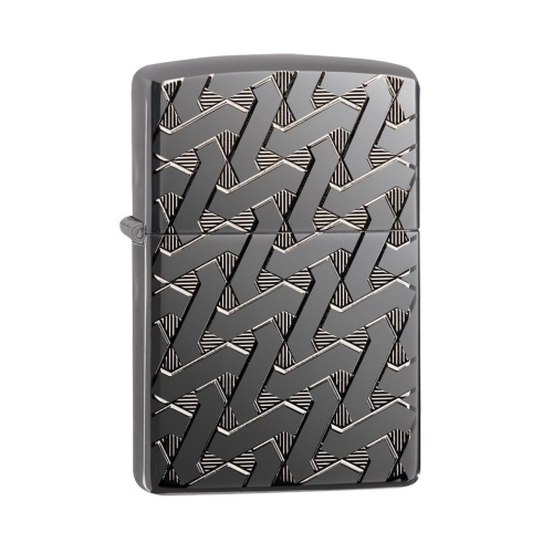 Зажигалка Zippo Armor™, покрытие High Polish Black Ice®, латунь/сталь, чёрная, глянцевая