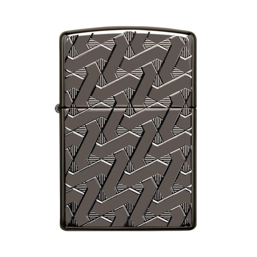 Зажигалка Zippo Armor™, покрытие High Polish Black Ice®, латунь/сталь, чёрная, глянцевая