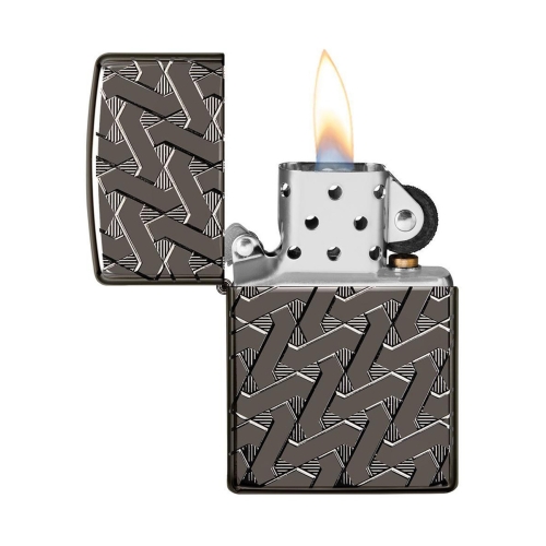 Зажигалка Zippo Armor™, покрытие High Polish Black Ice®, латунь/сталь, чёрная, глянцевая