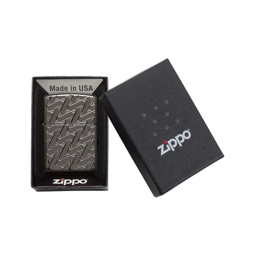Зажигалка Zippo Armor™, покрытие High Polish Black Ice®, латунь/сталь, чёрная, глянцевая