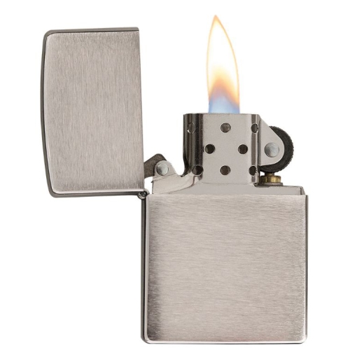 Зажигалка Zippo c покрытием Brushed Chrome, латунь/сталь, серебристая, матовая, 36х12x56 мм