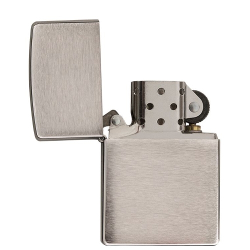 Зажигалка Zippo c покрытием Brushed Chrome, латунь/сталь, серебристая, матовая, 36х12x56 мм