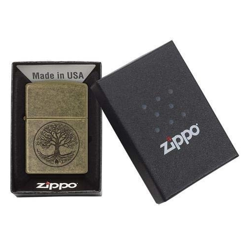 Зажигалка Zippo Classic с покрытием Antique Brass™, латунь/сталь, медная, золотистая, матовая, 36х12