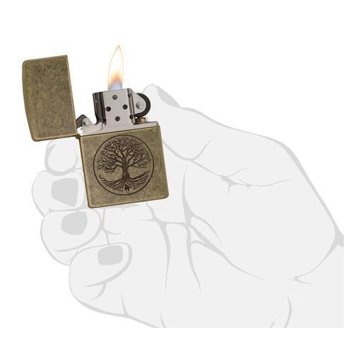 Зажигалка Zippo Classic с покрытием Antique Brass™, латунь/сталь, медная, золотистая, матовая, 36х12