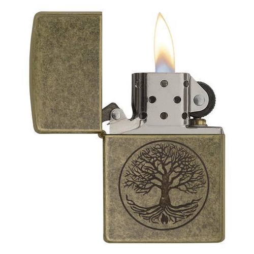 Зажигалка Zippo Classic с покрытием Antique Brass™, латунь/сталь, медная, золотистая, матовая, 36х12