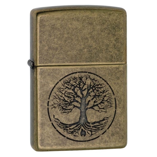 Зажигалка Zippo Classic с покрытием Antique Brass™, латунь/сталь, медная, золотистая, матовая, 36х12