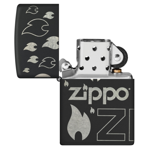 Зажигалка Zippo Classic с покрытием Black Matte, латунь/сталь, черная, матовая, 38x13x57 мм