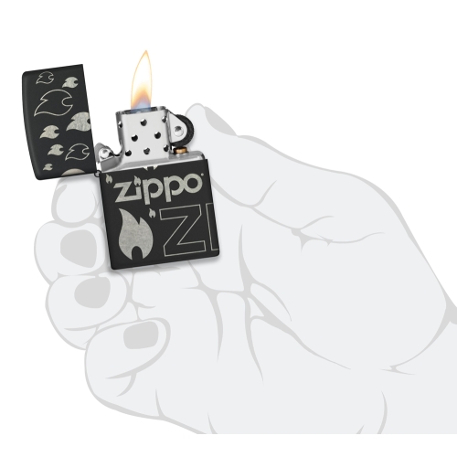 Зажигалка Zippo Classic с покрытием Black Matte, латунь/сталь, черная, матовая, 38x13x57 мм