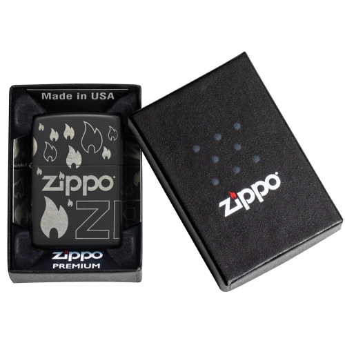 Зажигалка Zippo Classic с покрытием Black Matte, латунь/сталь, черная, матовая, 38x13x57 мм