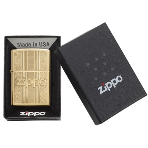 Зажигалка Zippo Classic с покрытием High Polish Brass, латунь/сталь, золотистая, 36x12x56 мм