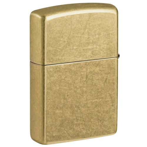 Зажигалка Zippo Classic с покрытием Street Brass, латунь/сталь, золотистая, 38x13x57 мм