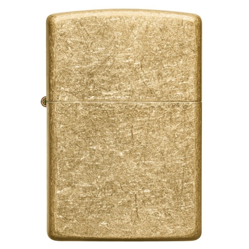 Зажигалка Zippo Classic с покрытием Tumbled Brass, латунь/сталь, золотистая, матовая, 38x13x57 мм