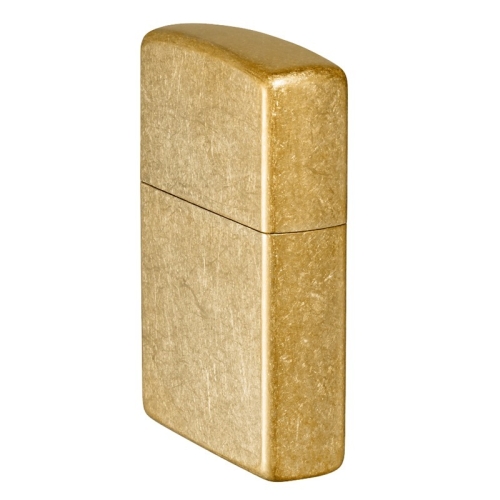 Зажигалка Zippo Classic с покрытием Tumbled Brass, латунь/сталь, золотистая, матовая, 38x13x57 мм