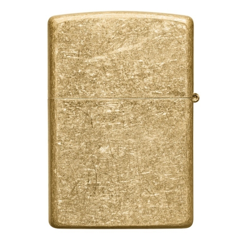 Зажигалка Zippo Classic с покрытием Tumbled Brass, латунь/сталь, золотистая, матовая, 38x13x57 мм