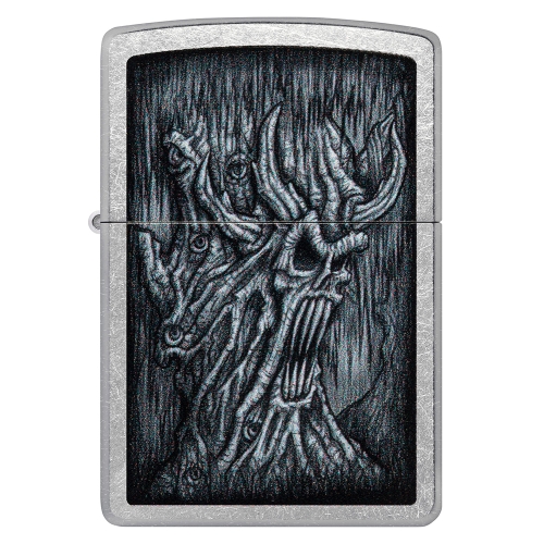 Зажигалка Zippo Evil Tree с покрытием Street Chrome, латунь/сталь, серебристая, 38x13x57 мм