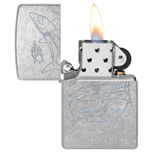 Зажигалка Zippo Guy Harvey с покрытием Street Chrome, латунь/сталь, серебристая, 38x13x57 мм