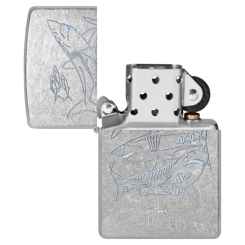 Зажигалка Zippo Guy Harvey с покрытием Street Chrome, латунь/сталь, серебристая, 38x13x57 мм
