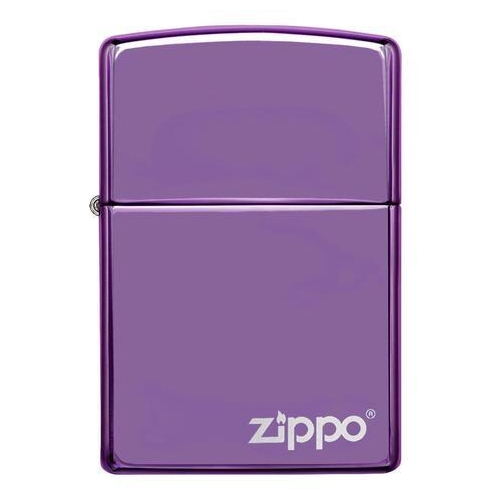Зажигалка Zippo L с покрытием Abyss, латунь/сталь, сиреневая с фирменным логотипом