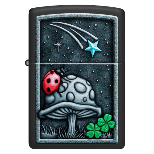 Зажигалка Zippo Ladybug Design с покрытием Black Matte, латунь/сталь, черная, матовая, 38x13x57 мм