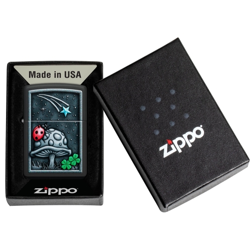 Зажигалка Zippo Ladybug Design с покрытием Black Matte, латунь/сталь, черная, матовая, 38x13x57 мм